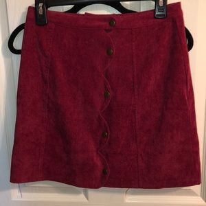 button up maroon skirt size small